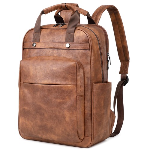 Leather laptop backpack - pu,